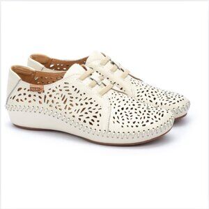 Pikolinos P. VALLARTA Women's Wedge Shoes Elastic Closure Nata White Leather 40